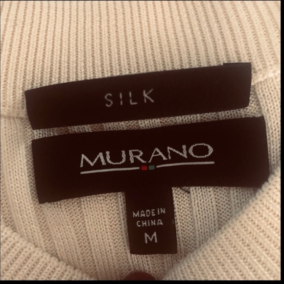 💯 % Silk Murano Short Sleeve Top Medium Ribbed  Lightweight for Layering - Picture 7 of 8
